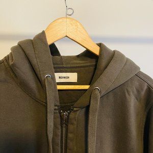 Dark Green Buck Mason Zip-Up Sweatshirt